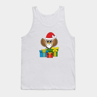 Santa Claus Owl with Presents Tank Top